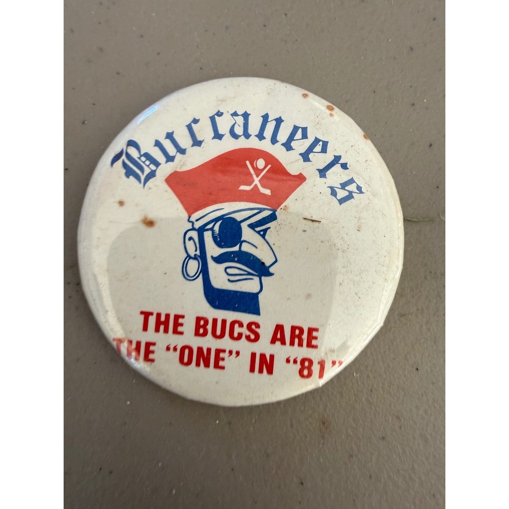 Vintage 1981 Des Moines Buccaneers Pinback Button The Bucs Are The One In 81 Pin